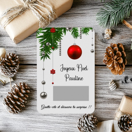 Carte de Noël à gratter personnalisée – Ajoutez votre message caché