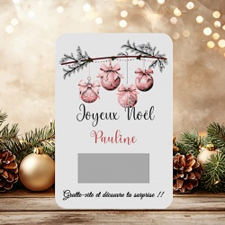 Carte de Noël à gratter personnalisée – Ajoutez votre message caché