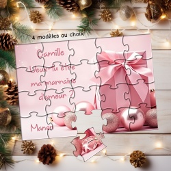 Puzzle de Noël personnalisé avec texte – Cadeau unique ou annonce surprise