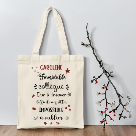 Tote bag collègue personnalisé
