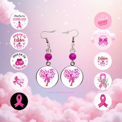 Boucles d'oreilles octobre rose