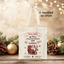 Tote bag de Noël personnalisé enfant