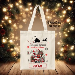 Tote bag de Noël personnalisé enfant