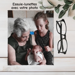 Essuie lunettes personnalisé avec votre photo – Chiffon microfibre, idée cadeau originale