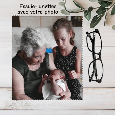 Essuie lunettes personnalisé avec votre photo – Chiffon microfibre, idée cadeau originale