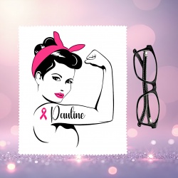 Essuie lunettes Octobre Rose personnalisé – Chiffon microfibre, idée cadeau originale