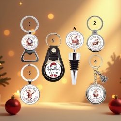 Porte clés, décapsuleur, bouchon JOYEUX NOEL à personnaliser