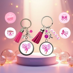 Porte-clés Octobre Rose personnalisable