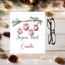 Essuie lunettes noël personnalisé texte et/ou prénom – idée cadeau original