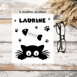 Essuie lunettes chat personnalisé ou non – idée cadeau original