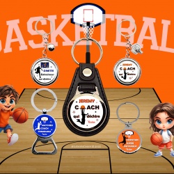 Porte-clés entraîneur de basket personnalisé – Cadeau coach de basket