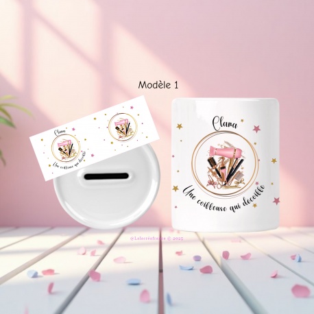 Tirelire coiffeuse personnalisée pour pourboires, cadeau salon de coiffure, Coiffeuse qui décoiffe