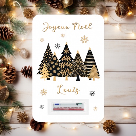 Porte-billet personnalisé noël en mélaminé ou cartonné – Carte élégante pour offrir de l’argent – Cadeau original Noël