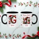 Mug Noël personnalisé - Gnome de Noël - Tasse avec initiale prénom