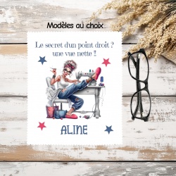Essuie lunettes personnalisé couturière – Cadeau couturière original