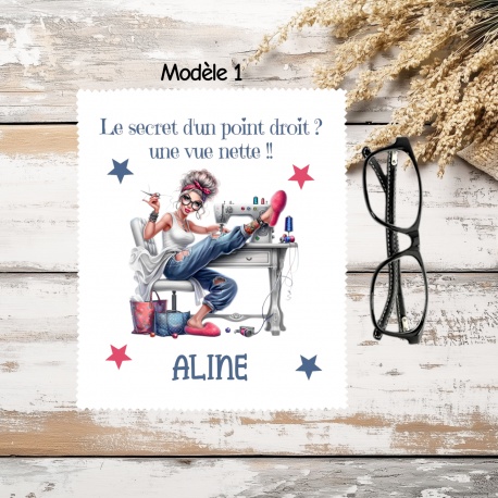 Essuie lunettes personnalisé couturière – Cadeau couturière original