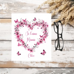 Essuie-lunettes personnalisé au prénom ou texte de votre choix – cadeau pour maman, mamie, marraine