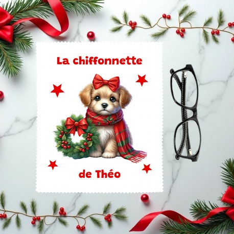 Essuie lunettes noël enfant personnalisé – idée cadeau original - animaux de noël