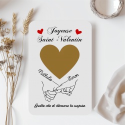 Carte à gratter personnalisée Saint-Valentin – Cadeau couple