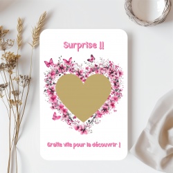 Carte à gratter personnalisée – Carte originale pour toute occasion & annonce spéciale, grossesse, mariage...