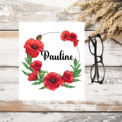 Essuie-lunettes personnalisé coquelicot – Un petit cadeau fleuri plein d’attention