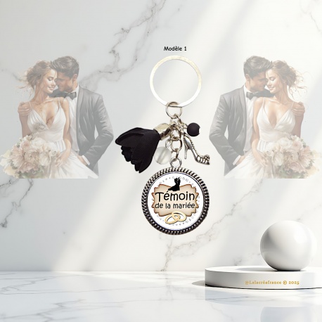 Porte clés "Témoin de la mariée"