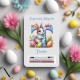 Carte porte-billet de Pâques personnalisée – Lettre alphabet et lapin