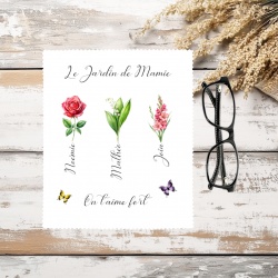 Essuie-lunettes personnalisé – Le jardin de mamie - cadeau fête des grands-mères