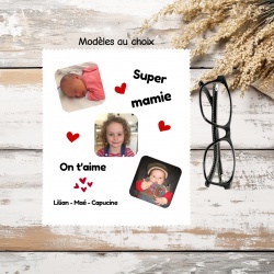Essuie lunettes personnalisé avec photo – Cadeau photo original pour mamie, maman, papy ou papa