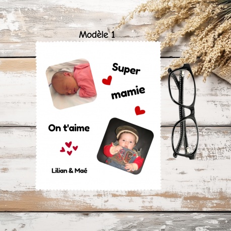 Essuie lunettes personnalisé avec photo – Cadeau photo original pour mamie, maman, papy ou papa