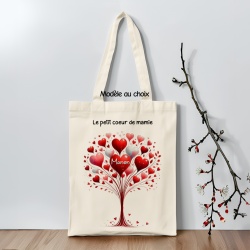 Tote Bag Mamie personnalisé - Les Petits Cœurs de Mamie