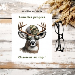 Essuie lunettes chasseur personnalisé – Papa, Papy, Tonton ou Parrain
