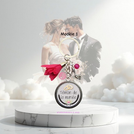 Porte clés, décapsuleur "Témoin de la mariée", "Témoin du mariée"