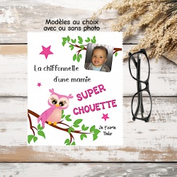 Essuie Lunette Personnalisé Mamie – Cadeau Mamie Super Chouette avec ou sans Photo