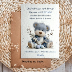 Carte à Planter Personnalisée Naissance – Carte Félicitations Écologique Jeunes Parents