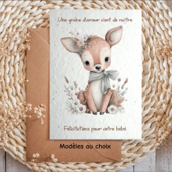 Carte à planter personnalisée naissance – Félicitations parents