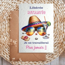 Carte à planter départ retraite femme