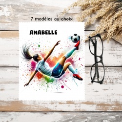 Essuie lunettes football personnalisé – Gardienne de but ou Coach – Cadeau foot féminin avec prénom – Chiffon microfibre sport