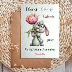 Carte à planter personnalisée pour Maîtresse, ATSEM ou AESH – Cadeau de remerciement fin d’année scolaire
