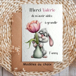 Carte à planter personnalisée Nounou – Cadeau remerciement crèche