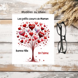 Essuie Lunettes Personnalisé Maman – Cadeau Fête des Mères Arbre de Vie avec Cœurs