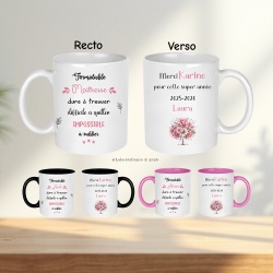 Mug personnalisé maîtresse – Cadeau ATSEM et AESH – Fin d’année scolaire