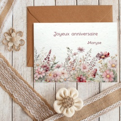 Carte à planter personnalisée Joyeux anniversaire – Carte graines écologique à planter
