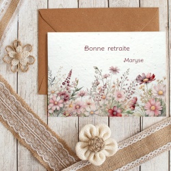 Carte à planter personnalisée Bonne retraite – Carte graines écologique à planter