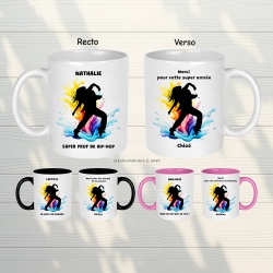Mug personnalisé prof de hip hop avec prénom – cadeau original pour professeur de danse urbaine