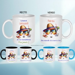 Mug retraité personnalisé humour – cadeau original pour départ à la retraite