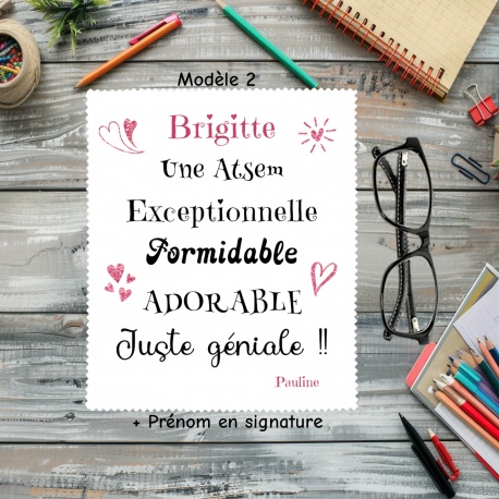 Essuie lunettes Atsem personnalisé – Cadeau fin d’année original