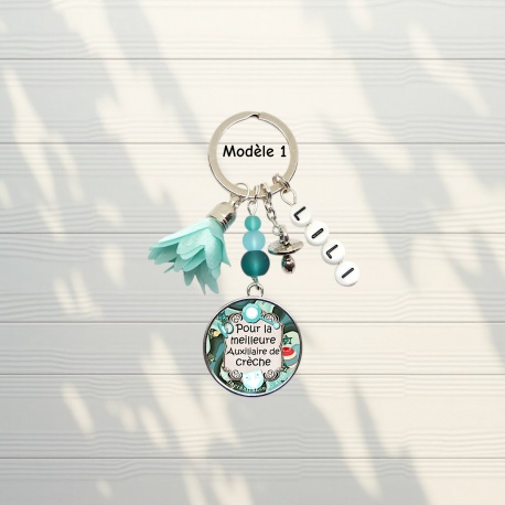 Porte-clés auxiliaire de crèche personnalisé, remerciement