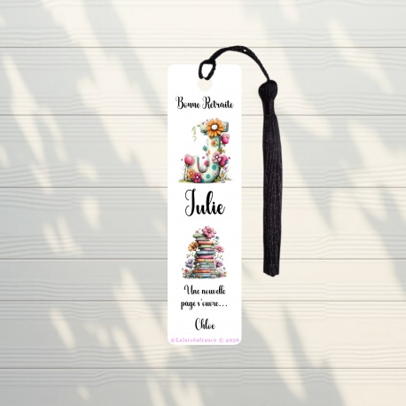 Marque-page personnalisé "Bonne Retraite" - Une nouvelle page s'ouvre