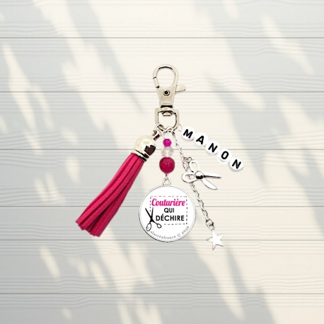 Porte-clé personnalisé couturière qui déchire – Cadeau original pour passionnée de couture
